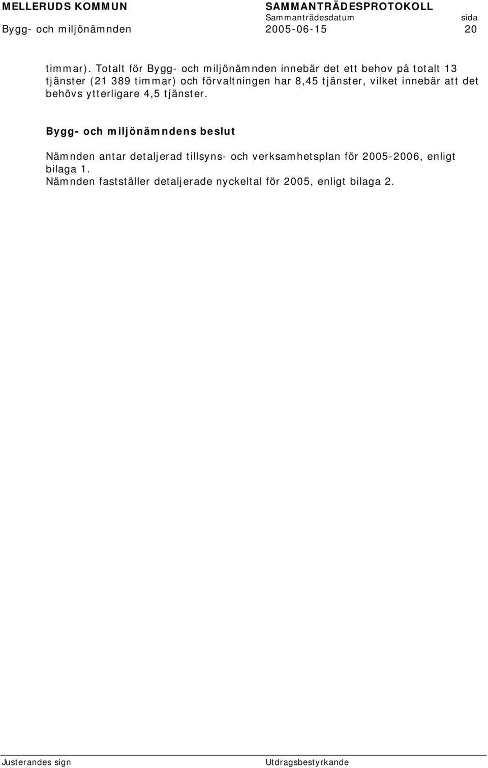 och förvaltningen har 8,45 tjänster, vilket innebär att det behövs ytterligare 4,5 tjänster.