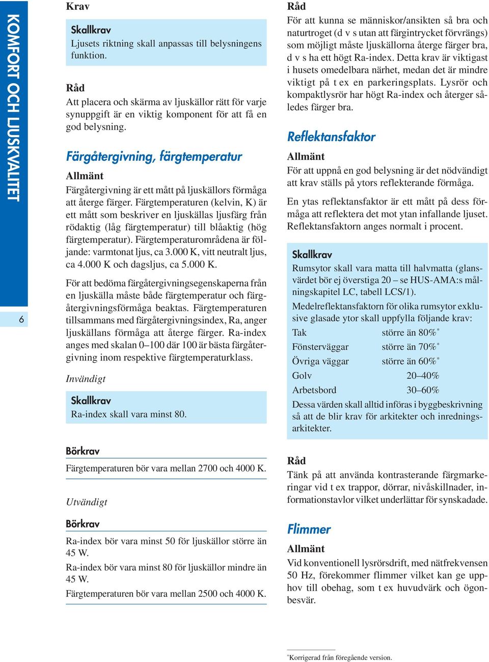 Färgåtergivning, färgtemperatur Färgåtergivning är ett mått på ljuskällors förmåga att återge färger.