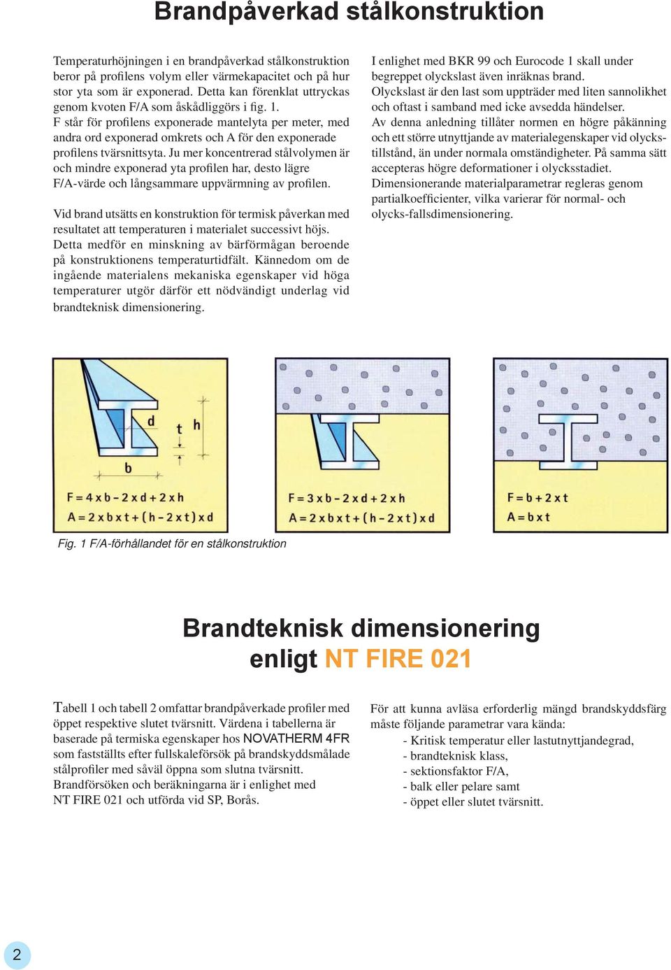 F står för pro fil ens exponerade man tel y ta per meter, med andra ord ex po ne rad omkrets och A för den ex po ne ra de pro filens tvärsnittsyta.