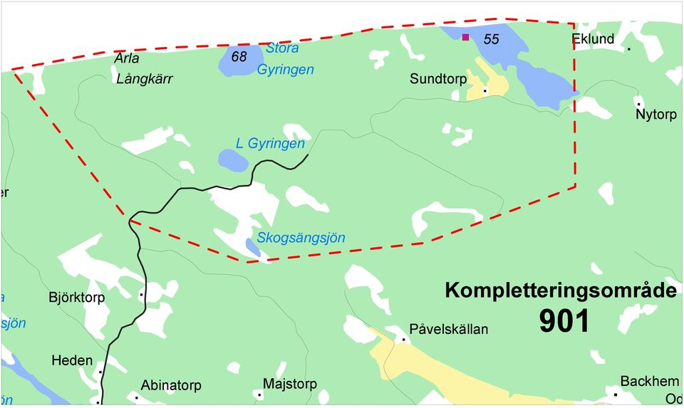 sjön Björktorp Kompletteringsområde