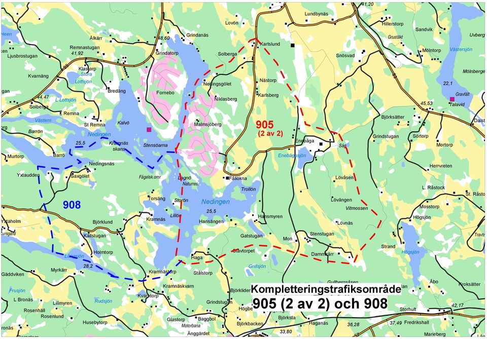 Björkbacken Dalst Uvberg Mölnberge Västersjön Travtr. Högsjön St.