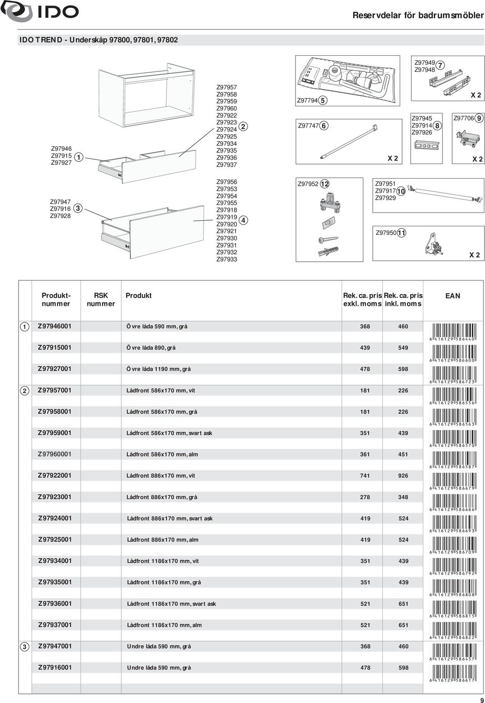 Lådfront x0 mm, svart ask 9 9 Z99000 Lådfront x0 mm, alm 9 0 Z9900 Lådfront x0 mm, vit 9 Z9900 Lådfront x0 mm, grå Z9900 Lådfront x0 mm, svart ask 9 9 9 9 9 Z9900 Lådfront x0 mm, alm 9 9 9