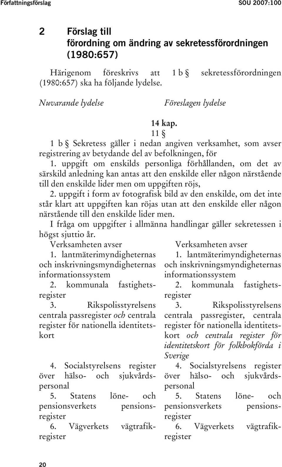 uppgift om enskilds personliga förhållanden, om det av särskild anledning kan antas att den enskilde eller någon närstående till den enskilde lider men om uppgiften röjs, 2.