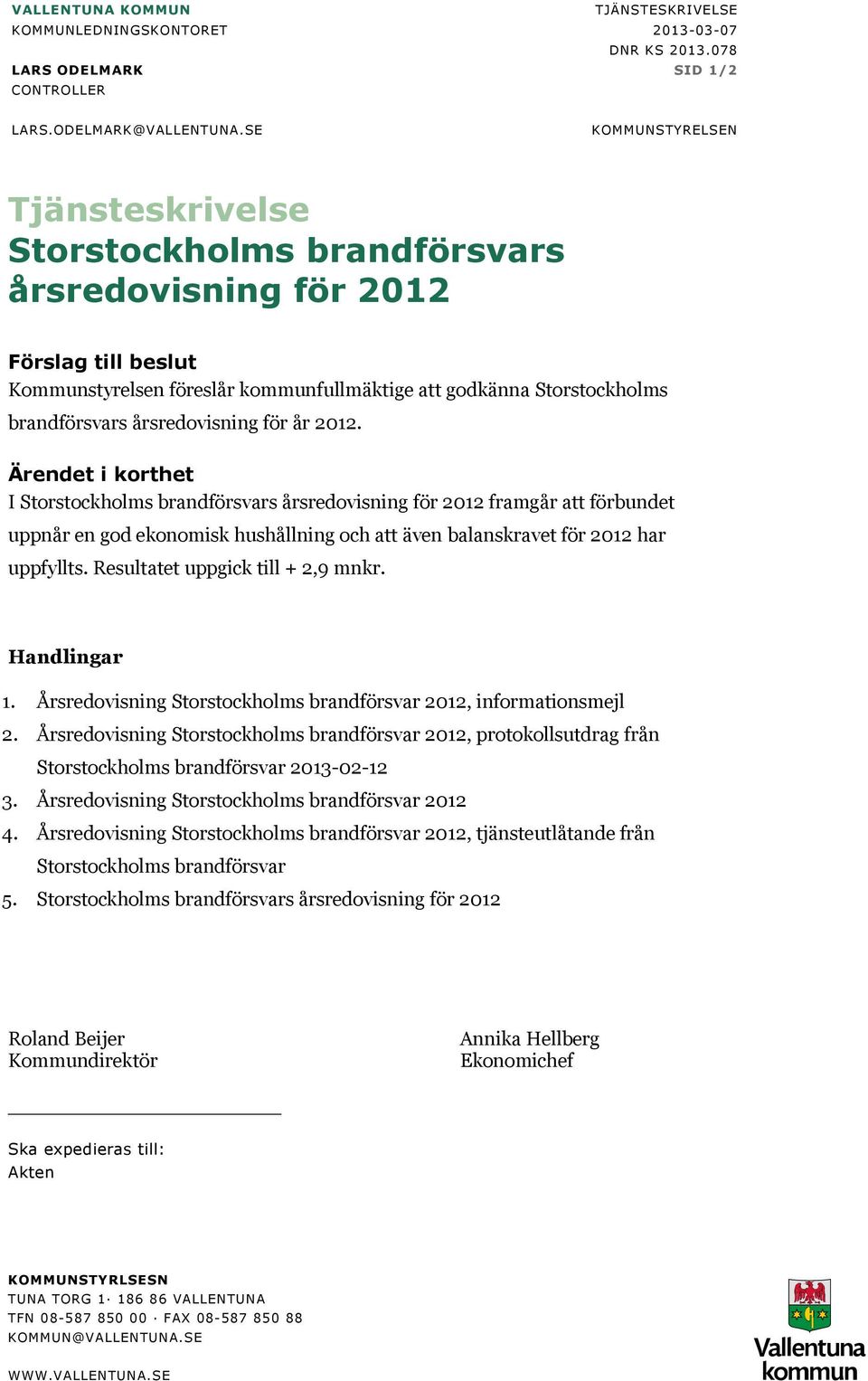 årsredovisning för år 2012.