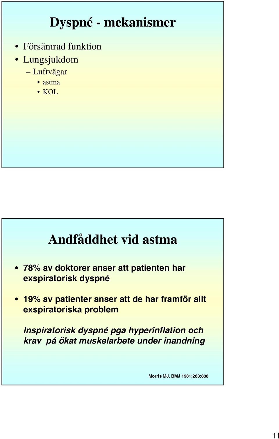 patienter anser att de har framför allt exspiratoriska problem Inspiratorisk dyspné