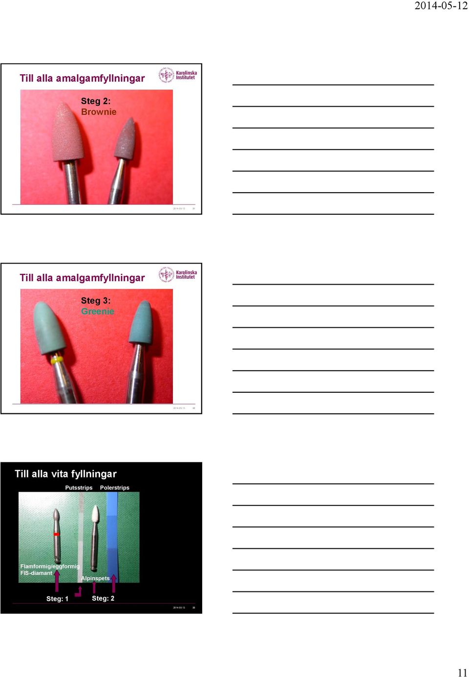 Till alla vita fyllningar Putsstrips Polerstrips