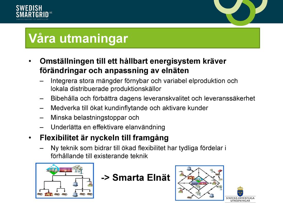 leveranssäkerhet Medverka till ökat kundinflytande och aktivare kunder Minska belastningstoppar och Underlätta en effektivare elanvändning