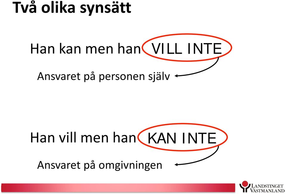 personen själv Han vill men han