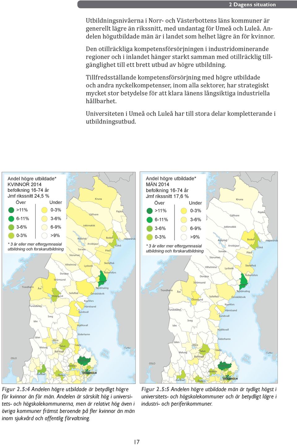 Den otillräckliga kompetensförsörjningen i industridominerande regioner och i inlandet hänger starkt samman med otillräcklig tillgänglighet till ett brett utbud av högre utbildning.