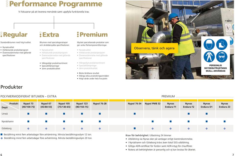 Nynaskvalitet Heltäckande produktprogram Överensstämmelse med gällande specifikationer Mycket specialiserade produkter som ger unika flerkomponent lösningar.