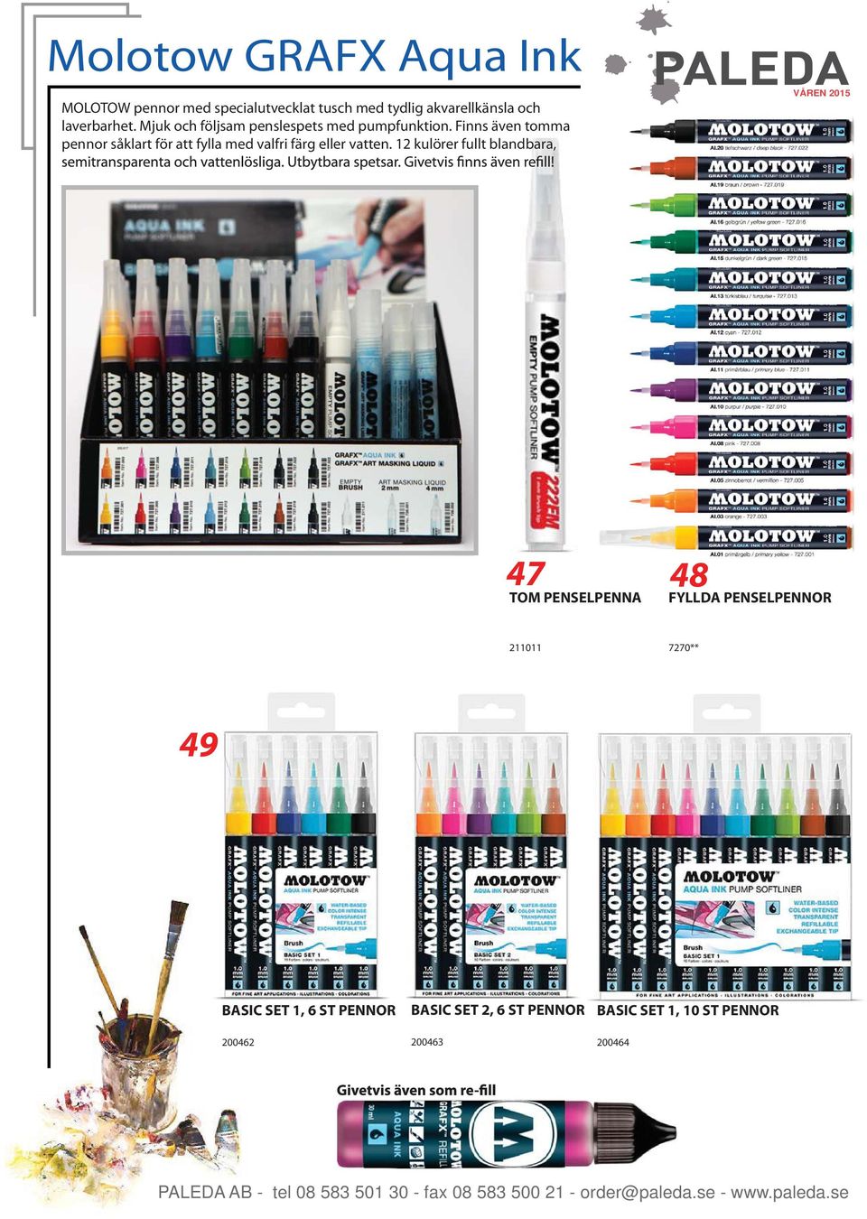 Finns även tomma pennor såklart för att fylla med valfri färg eller vatten.