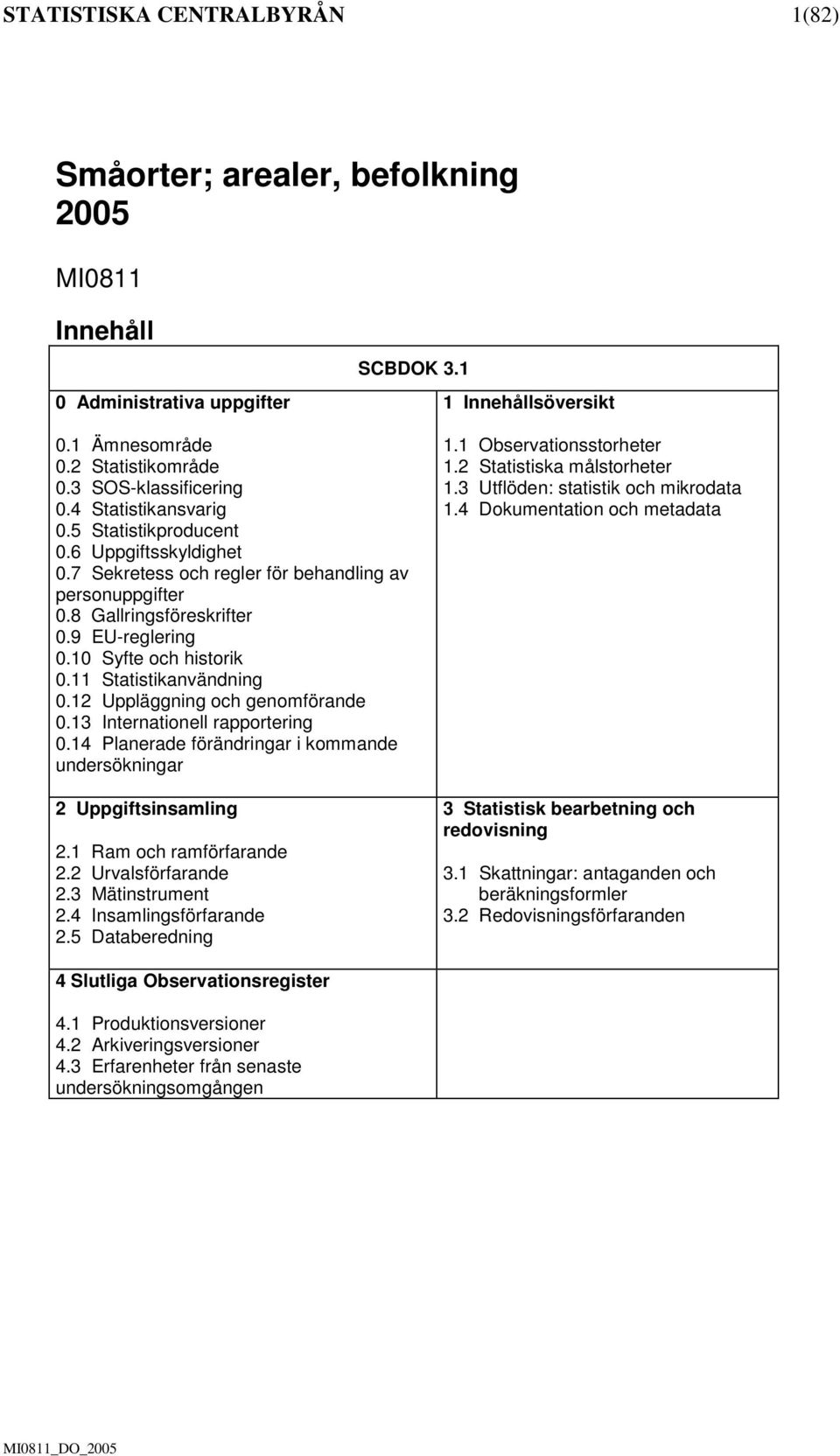 10 Syfte och historik 0.11 Statistikanvändning 0.12 Uppläggning och genomförande 0.13 Internationell rapportering 0.14 Planerade förändringar i kommande undersökningar 2 Uppgiftsinsamling 2.