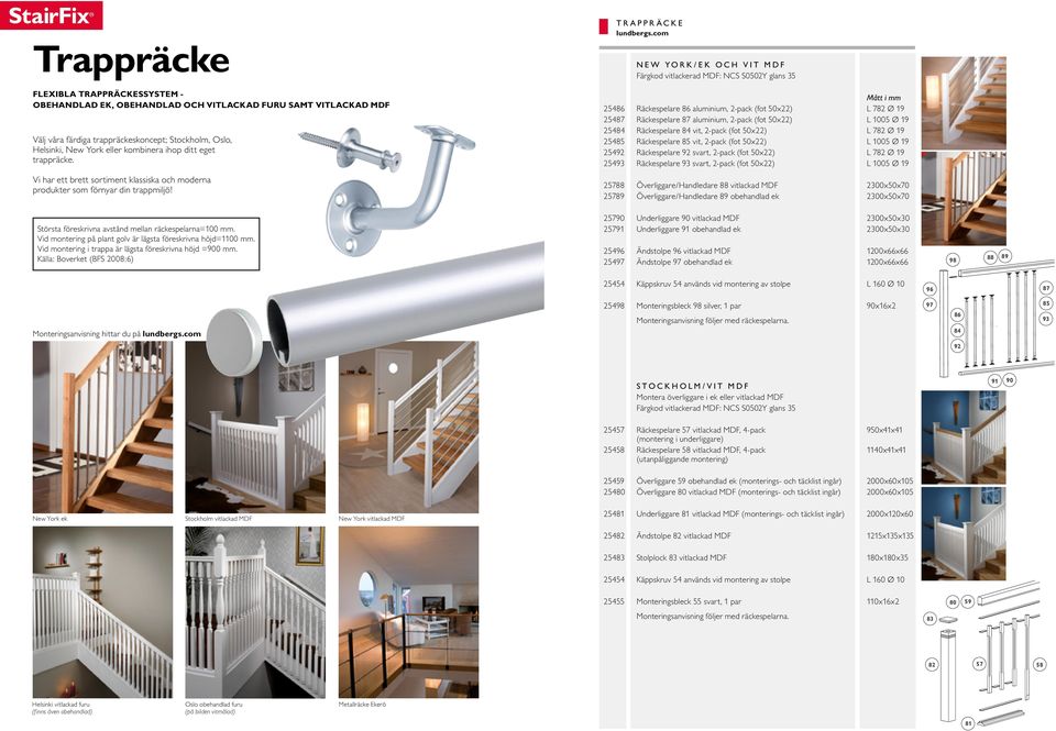 25486 Räckespelare 86 aluminium, 2-pack (fot 50x22) L 782 Ø 19 25487 Räckespelare 87 aluminium, 2-pack (fot 50x22) L 1005 Ø 19 25484 Räckespelare 84 vit, 2-pack (fot 50x22) L 782 Ø 19 25485