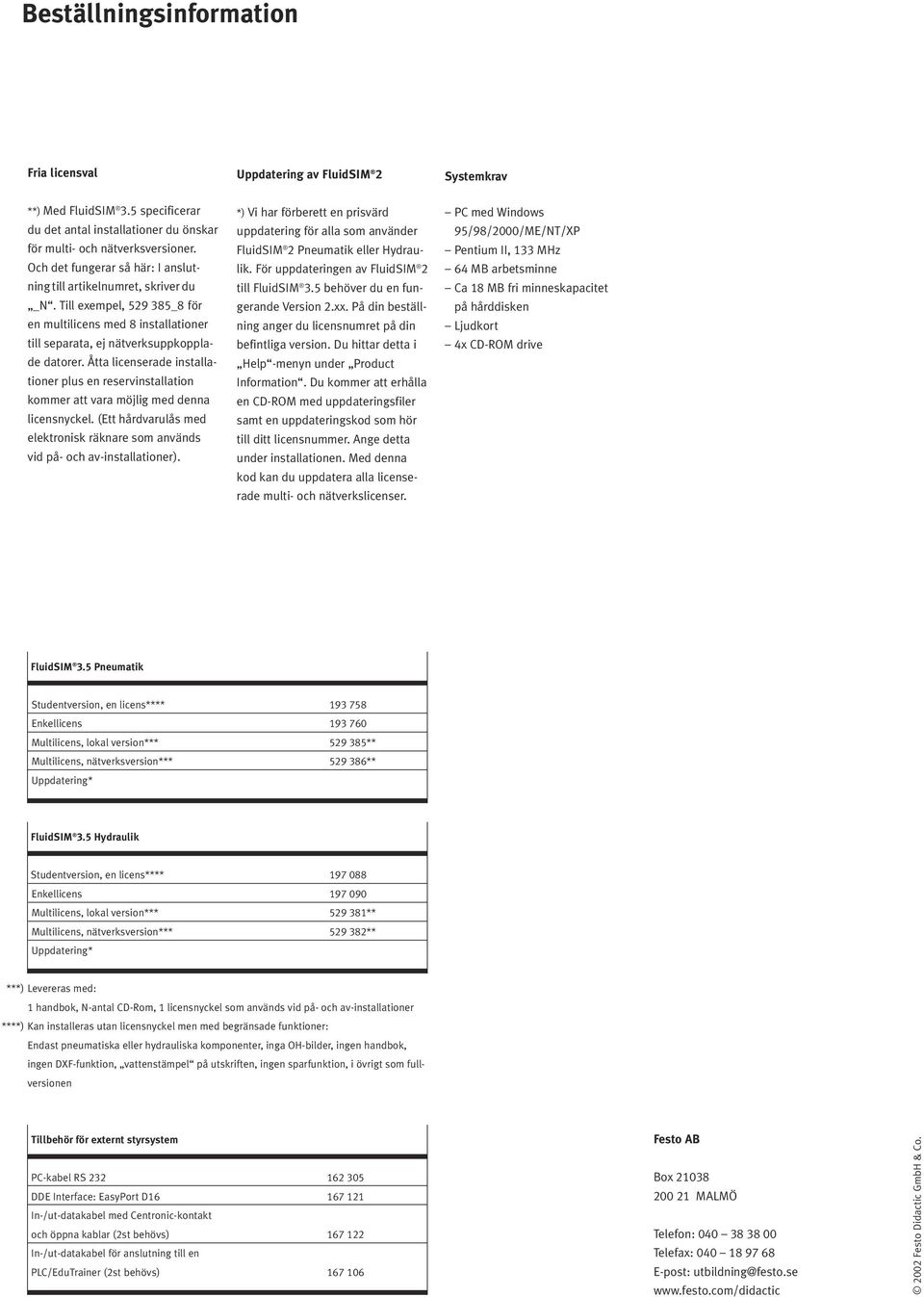 Åtta licenserade installationer plus en reservinstallation kommer att vara möjlig med denna licensnyckel. (Ett hårdvarulås med elektronisk räknare som används vid på- och av-installationer).