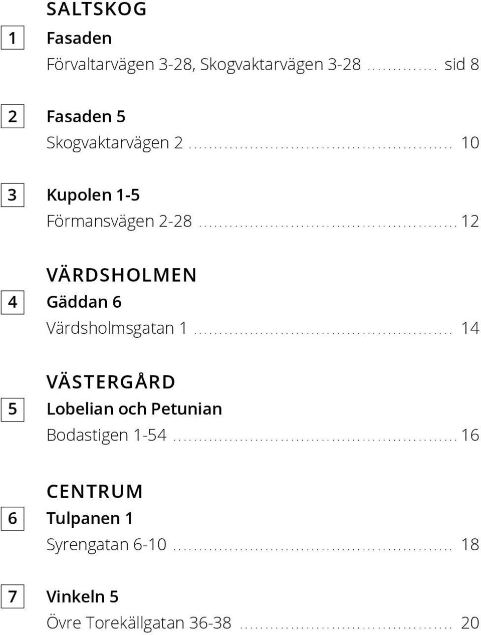 ..12 VÄRDSHOLMEN 4 Gäddan 6 Värdsholmsgatan 1.