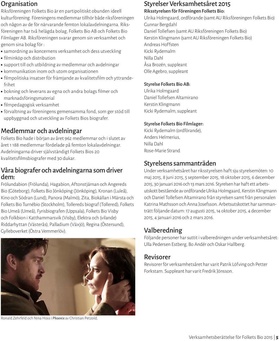 Riksföreningen svarar genom sin verksamhet och genom sina bolag för : samordning av koncernens verksamhet och dess utveckling filminköp och distribution support till och utbildning av medlemmar och