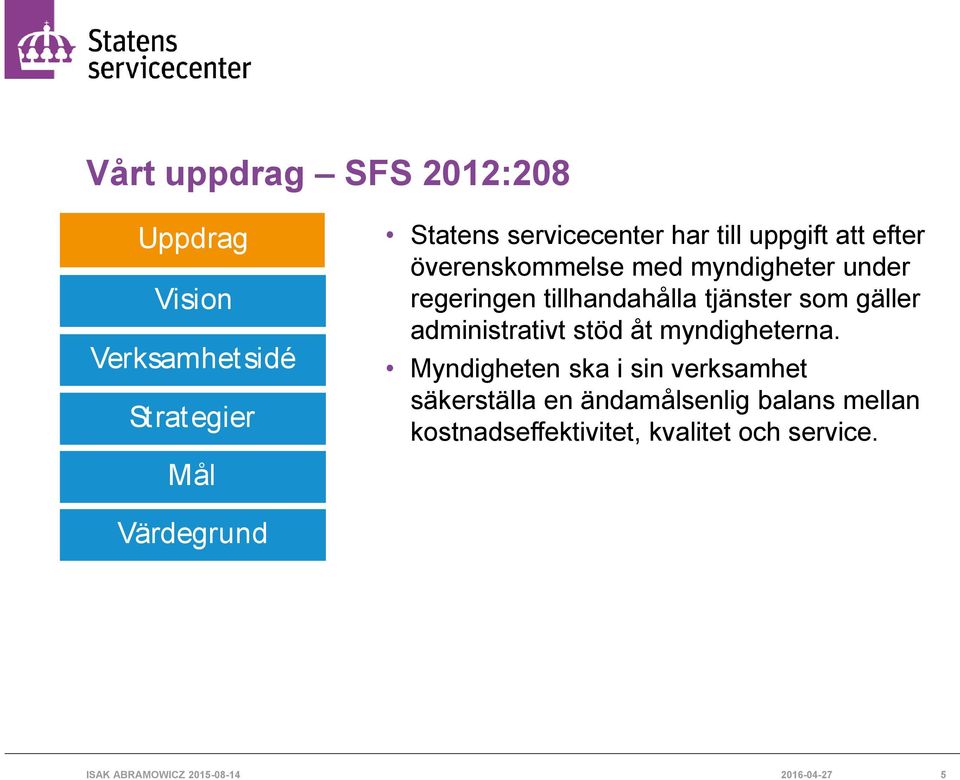 administrativt stöd åt myndigheterna.