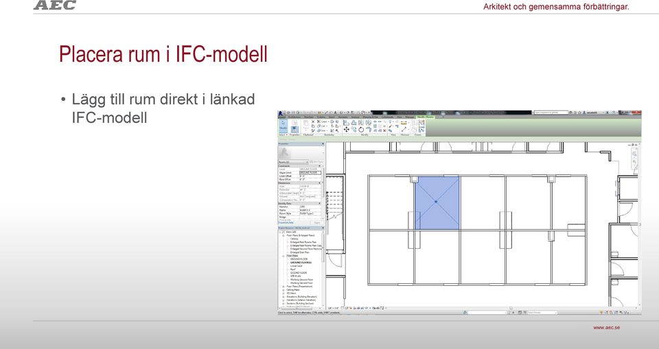 Placera rum i IFC-modell