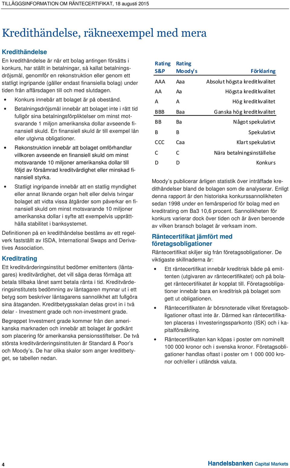 Betalningsdröjsmål innebär att bolaget inte i rätt tid fullgör sina betalningsförpliktelser ser om minst motsvarande 1 miljon amerikanska dollar avseende finansiell skuld.