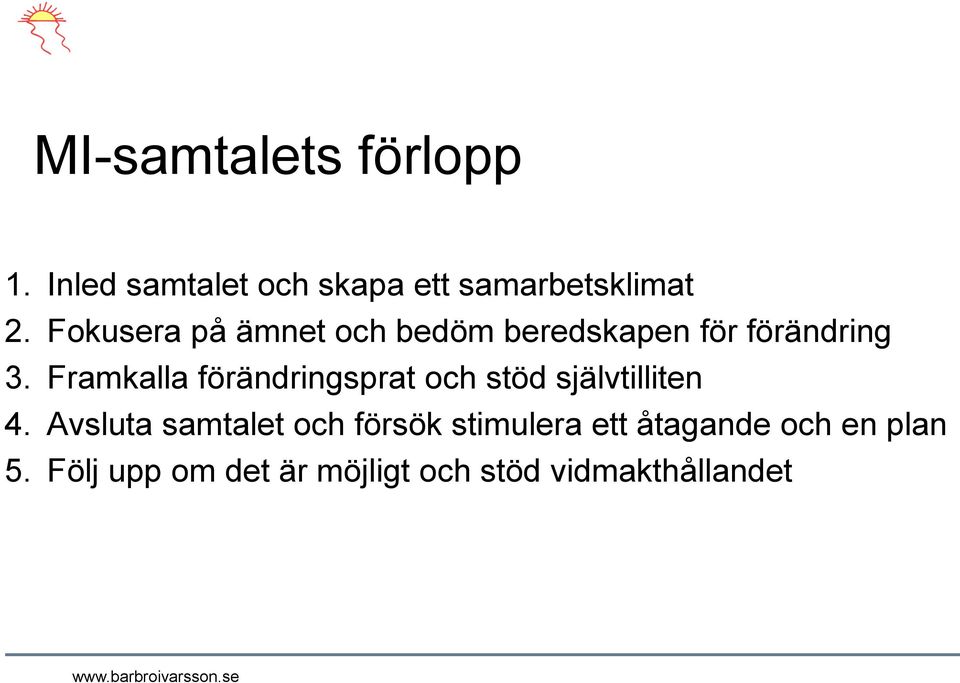 Framkalla förändringsprat och stöd självtilliten 4.