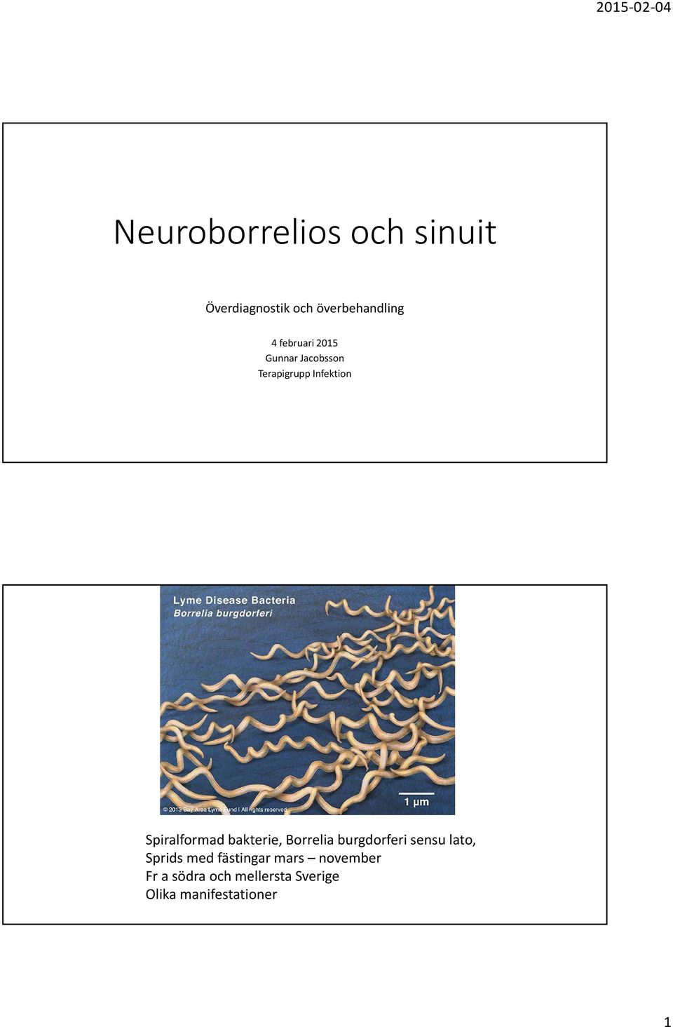 bakterie, Borrelia burgdorferi sensu lato, Sprids med fästingar