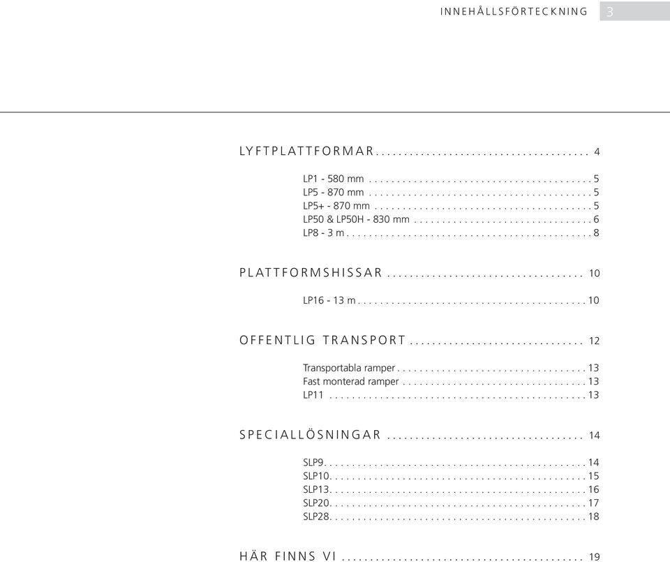 ..10 OFFENTLIG TRANSPORT... 12 Transportabla ramper...13 Fast monterad ramper...13 LP11.
