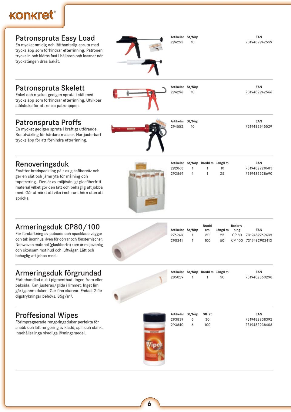 Patronspruta Proffs En mycket gedigen spruta i kraftigt utförande. Bra utväxling för hårdare massor. Har justerbart trycksläpp för att förhindra efterrinning.