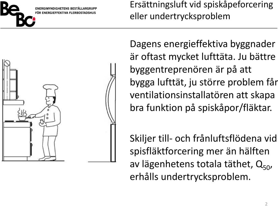 ventilationsinstallatören att skapa bra funktion på spiskåpor/fläktar.