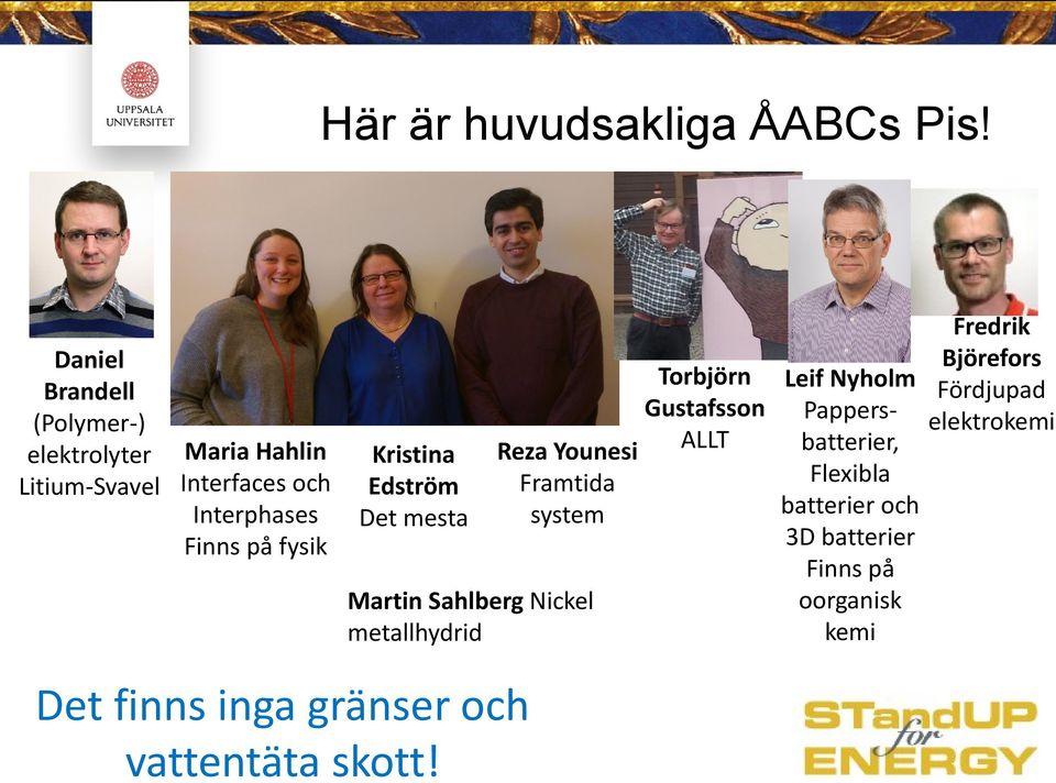fysik Kristina Edström Det mesta Reza Younesi Framtida system Martin Sahlberg Nickel metallhydrid Torbjörn