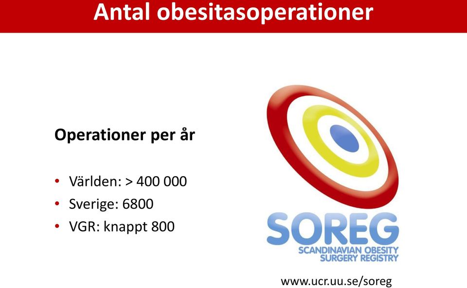 > 400 000 Sverige: 6800 VGR: