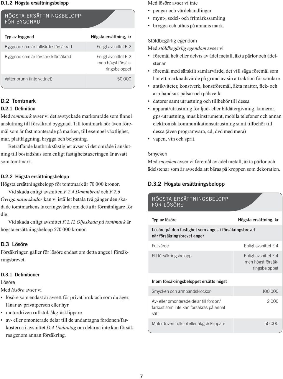 Beträffande lantbruksfastighet avser vi det område i anslutning till bostadshus som enligt fastighetstaxeringen är avsatt som tomtmark. D.2.