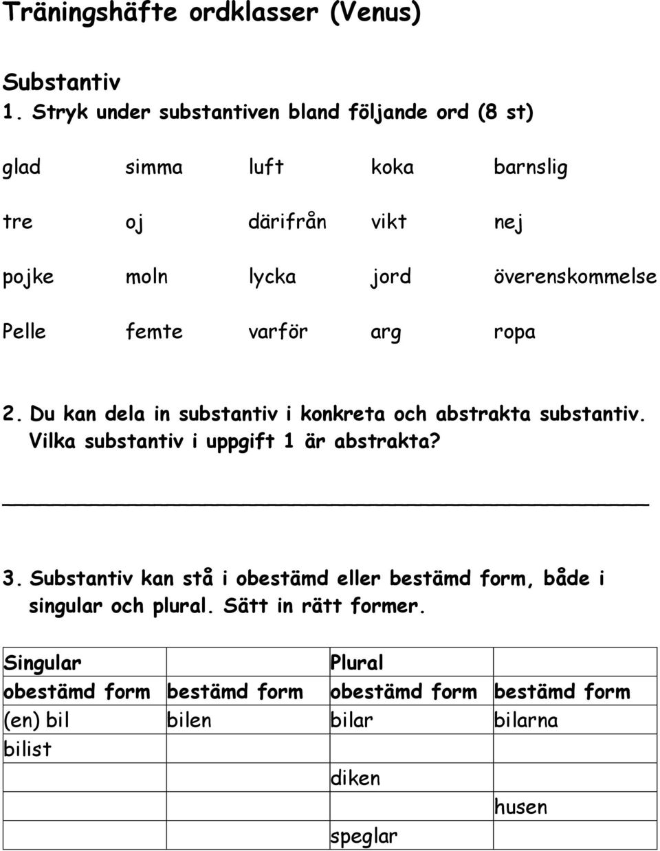 överenskommelse Pelle femte varför arg ropa 2. Du kan dela in substantiv i konkreta och abstrakta substantiv.