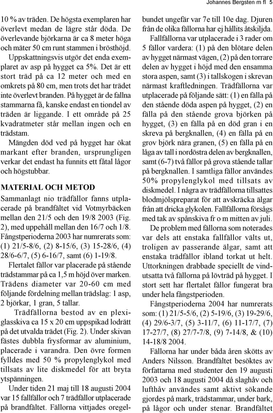 På hygget är de fallna stammarna få, kanske endast en tiondel av träden är liggande. I ett område på 25 kvadratmeter står mellan ingen och en trädstam.