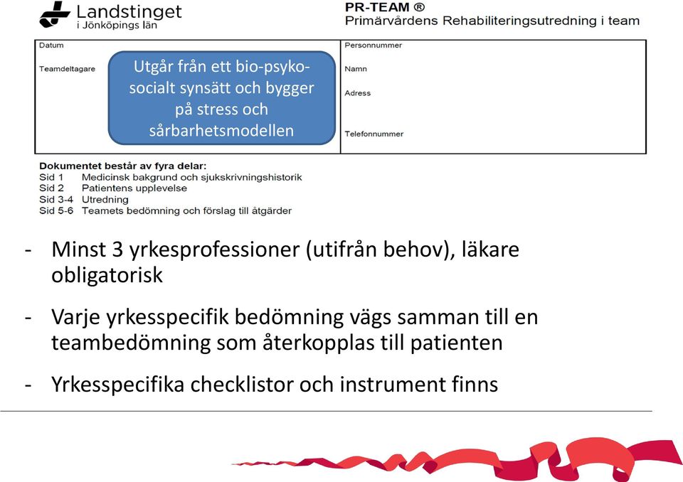 obligatorisk - Varje yrkesspecifik bedömning vägs samman till en