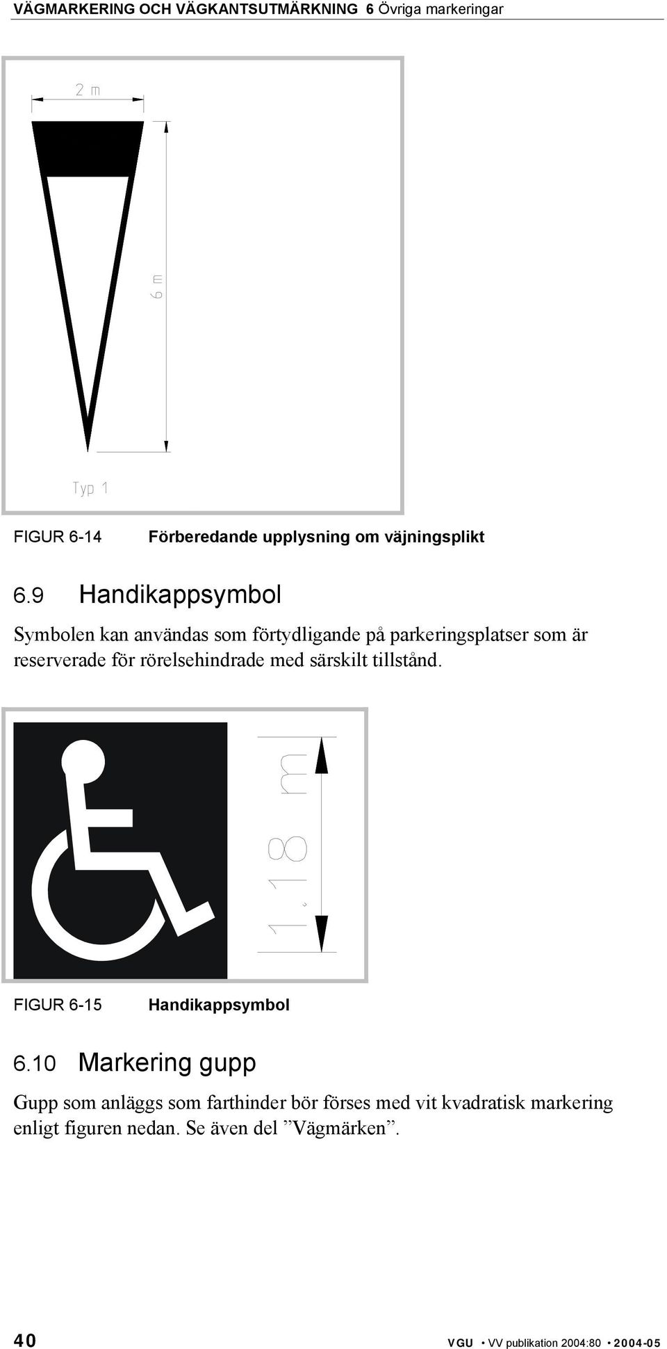 för rörelsehindrade med särskilt tillstånd. FIGUR 6-15 Handikappsymbol 6.