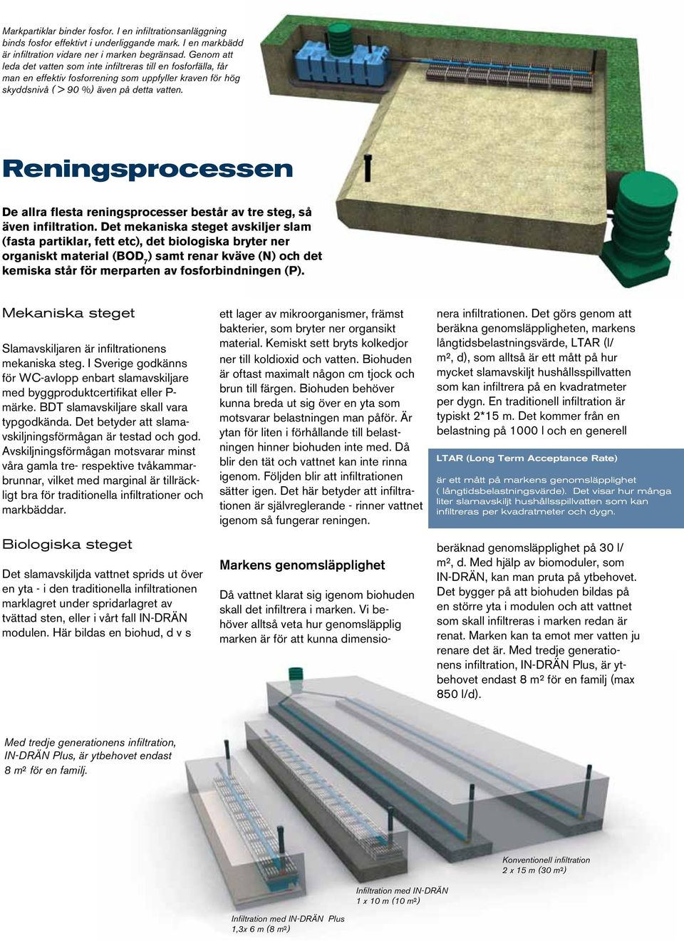 Reningsprocessen De allra flesta reningsprocesser består av tre steg, så även infiltration.