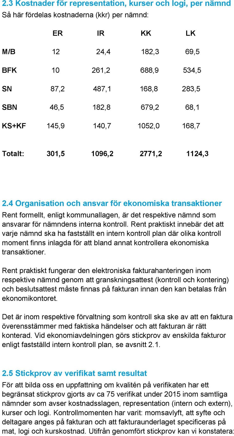 4 Organisation och ansvar för ekonomiska transaktioner Rent formellt, enligt kommunallagen, är det respektive nämnd som ansvarar för nämndens interna kontroll.