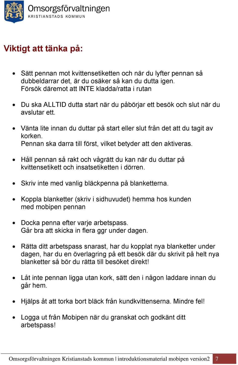 Introduktionsmaterial för ny personal i hemtjänsten - PDF Gratis nedladdning