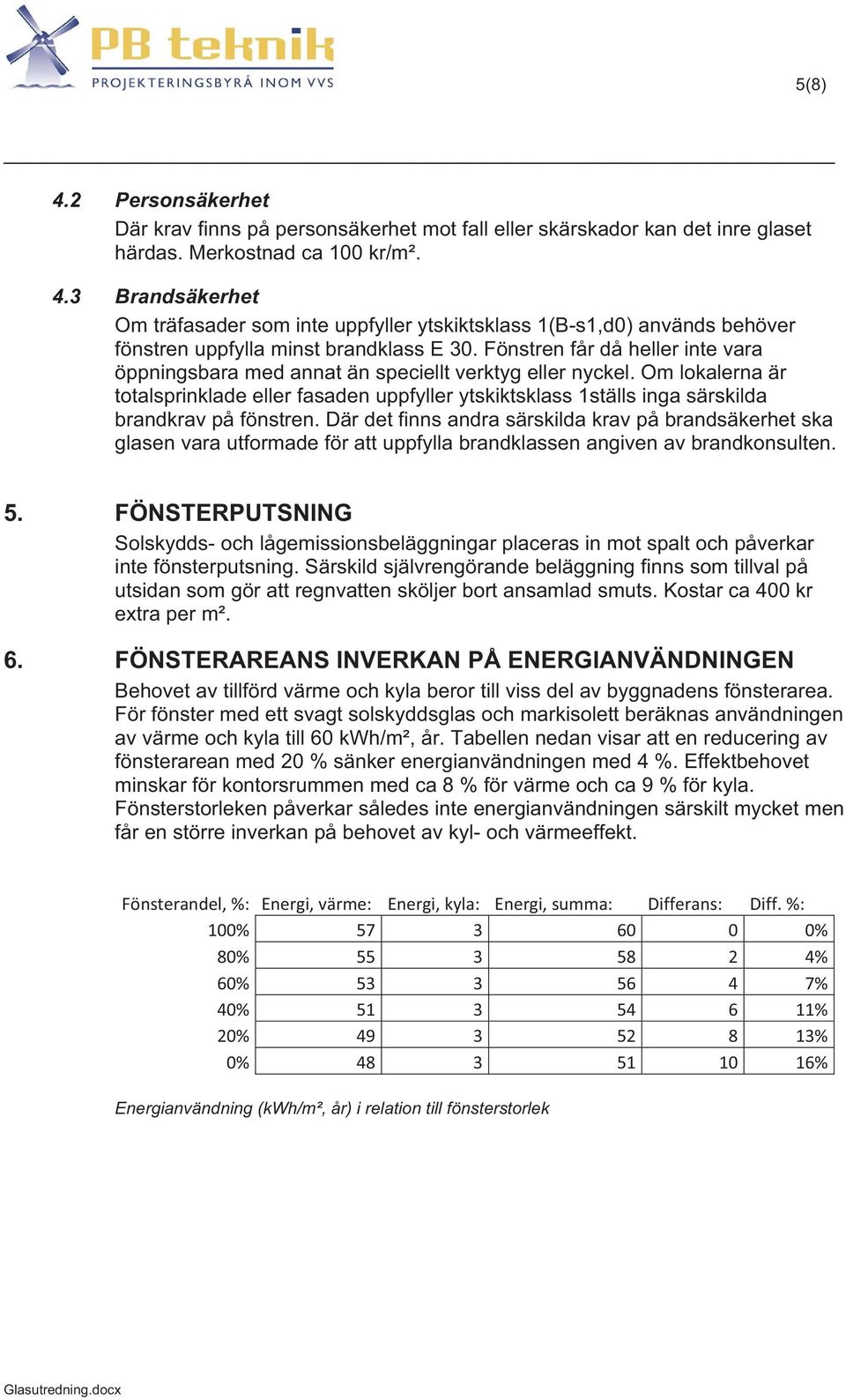 Om lokalerna är totalsprinklade eller fasaden uppfyller ytskiktsklass 1ställs inga särskilda brandkrav på fönstren.