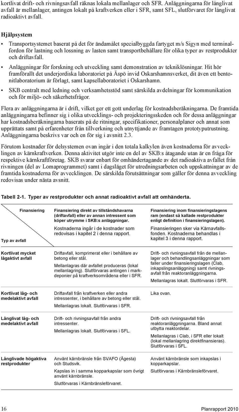 Hjälpsystem Transportsystemet baserat på det för ändamålet specialbyggda fartyget m/s Sigyn med terminalfordon för lastning och lossning av lasten samt transportbehållare för olika typer av