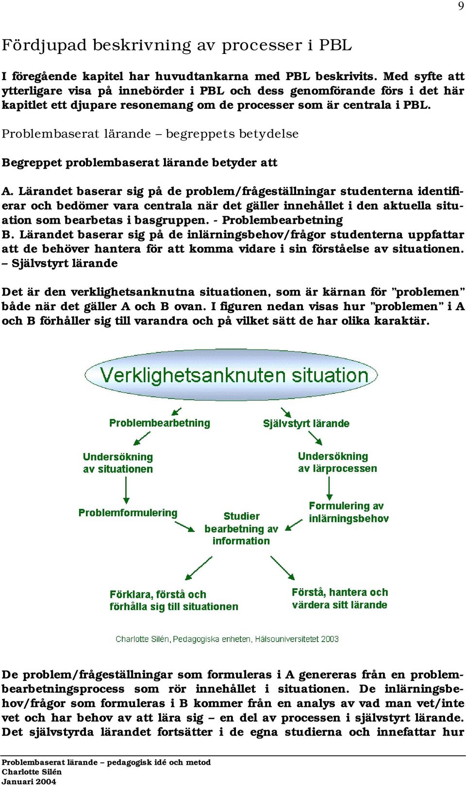 Problembaserat lärande begreppets betydelse Begreppet problembaserat lärande betyder att A.