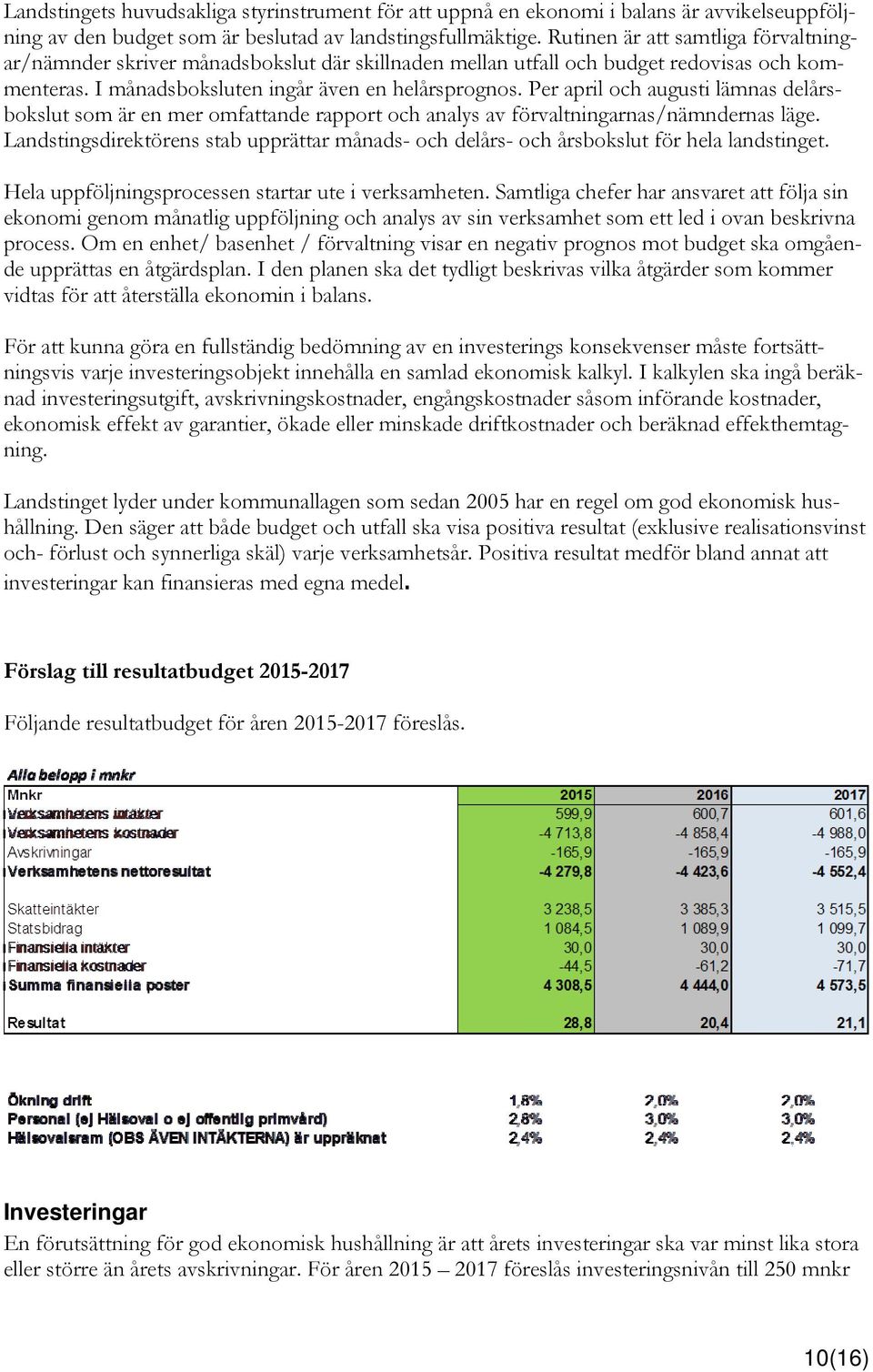 Per april och augusti lämnas delårsbokslut som är en mer omfattande rapport och analys av förvaltningarnas/nämndernas läge.