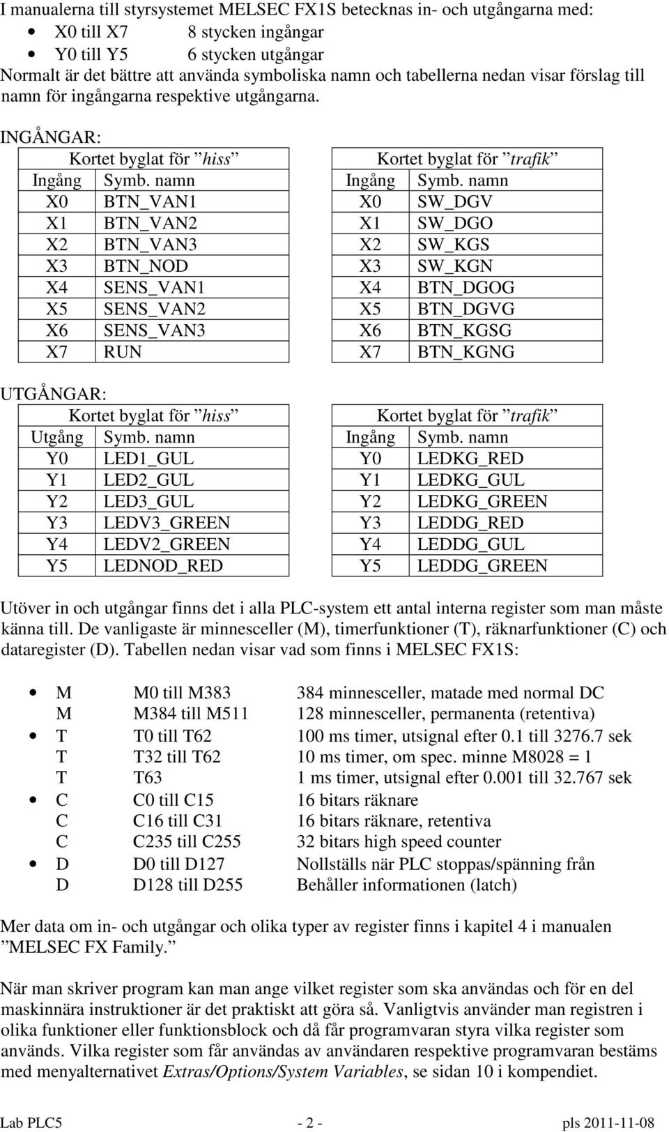 namn X0 BTN_VAN1 X0 SW_DGV X1 BTN_VAN2 X1 SW_DGO X2 BTN_VAN3 X2 SW_KGS X3 BTN_NOD X3 SW_KGN X4 SENS_VAN1 X4 BTN_DGOG X5 SENS_VAN2 X5 BTN_DGVG X6 SENS_VAN3 X6 BTN_KGSG X7 RUN X7 BTN_KGNG UTGÅNGAR: