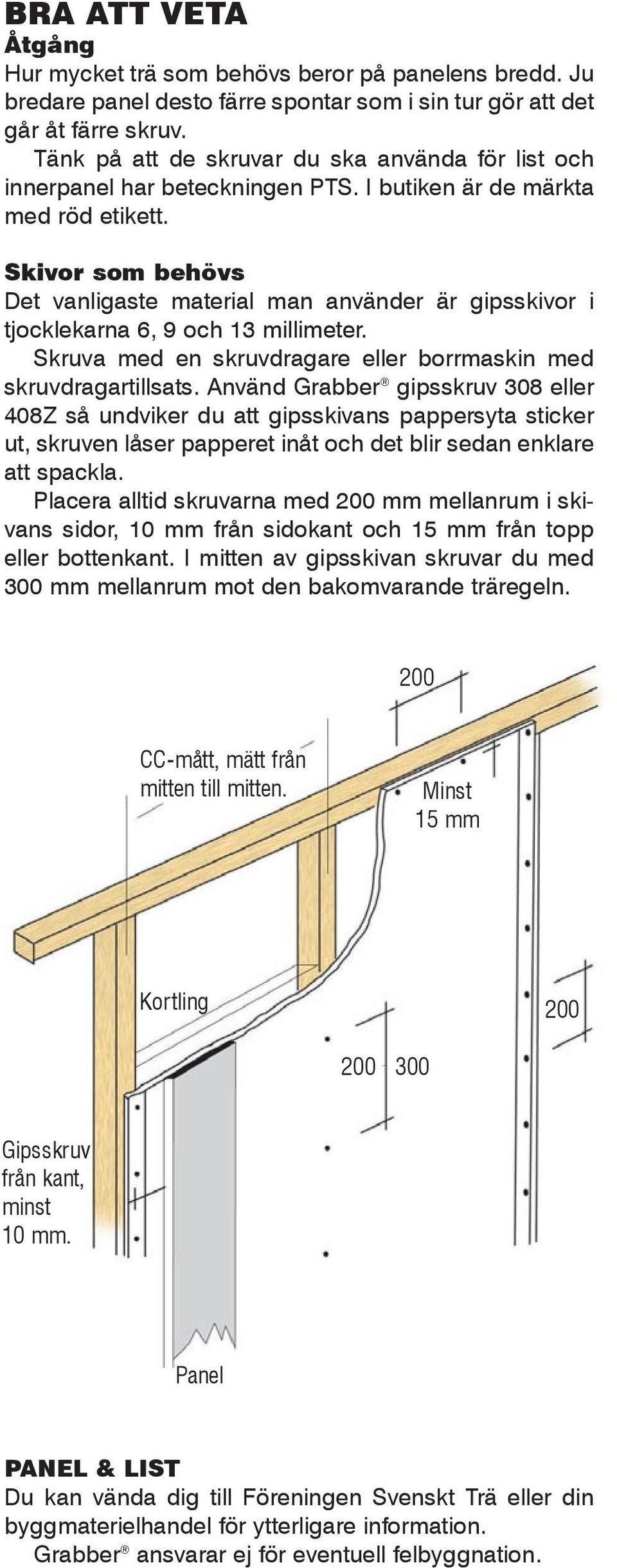 Skivor som behövs Det vanligaste material man använder är gipsskivor i tjocklekarna 6, 9 och 13 millimeter. Skruva med en skruvdragare eller borrmaskin med skruvdragartillsats.