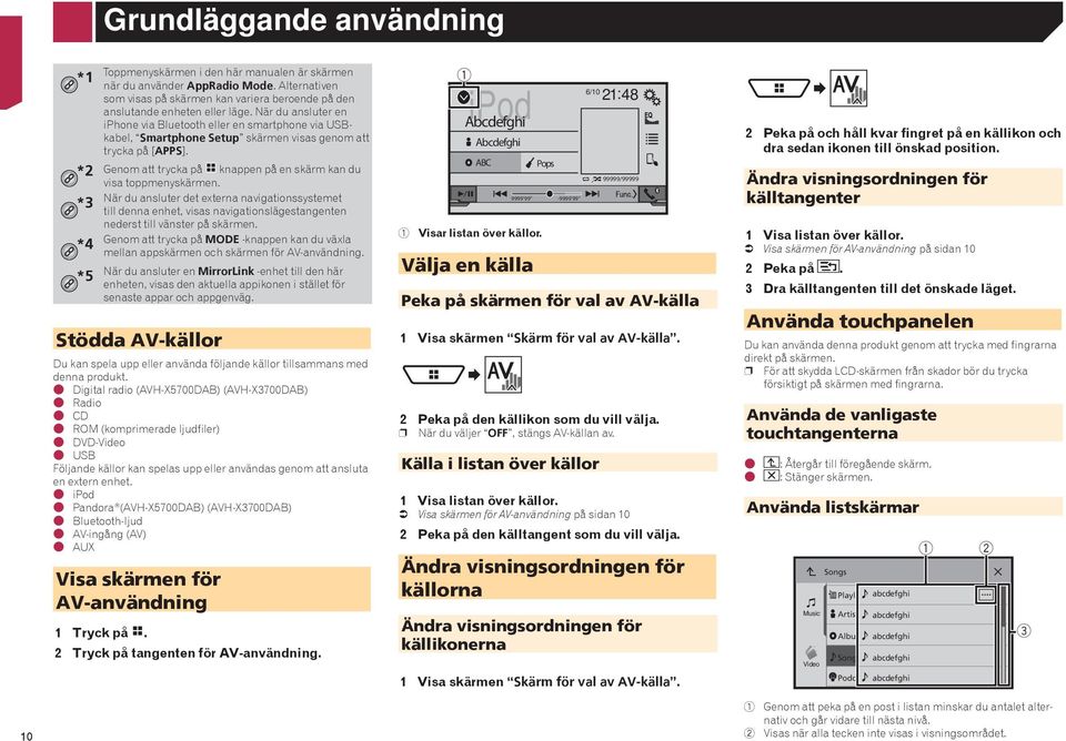 *2 Genom att trycka på knappen på en skärm kan du visa toppmenyskärmen.