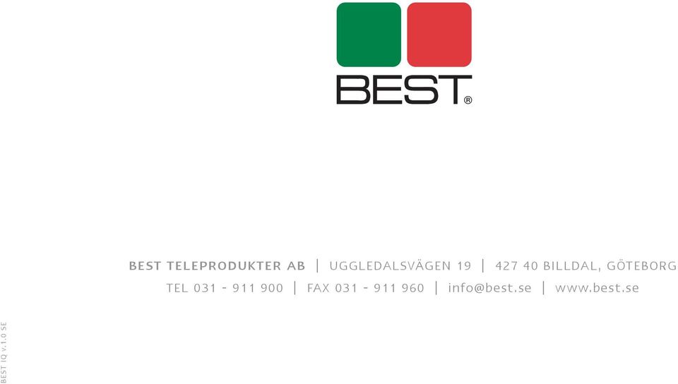 GÖTEBORG TEL 031-911 900 FAX