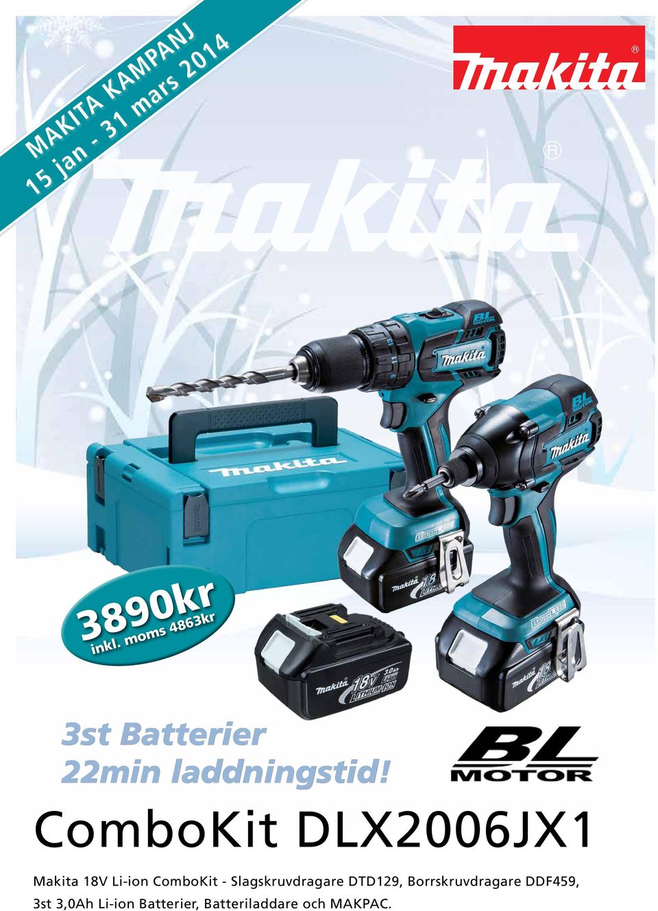 ComboKit DLX2006JX1 Makita 18V Li-ion ComboKit -