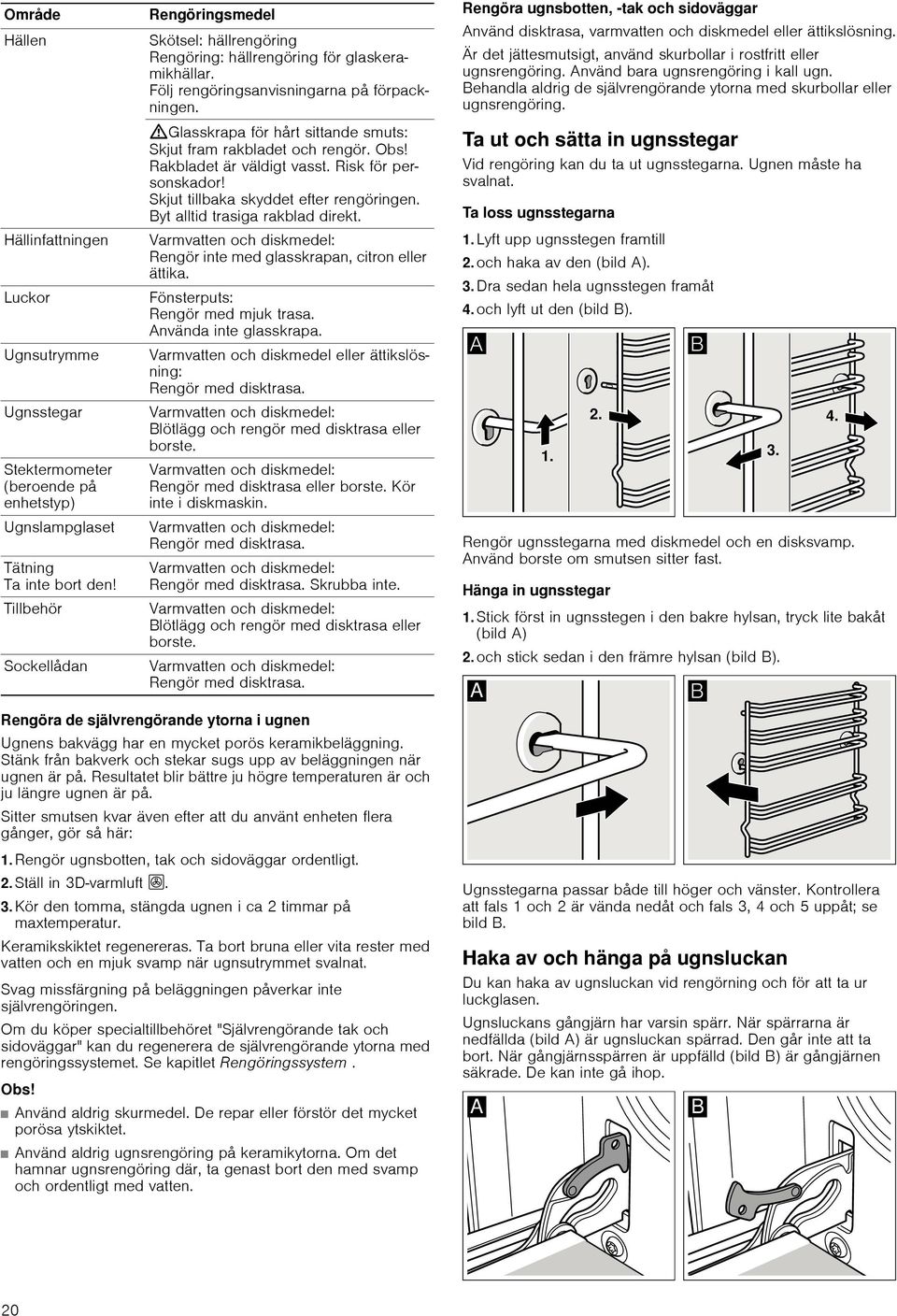 Resultatet blir bättre ju högre temperaturen är och ju längre ugnen är på. Sitter smutsen kvar även efter att du använt enheten flera gånger, gör så här: 1.