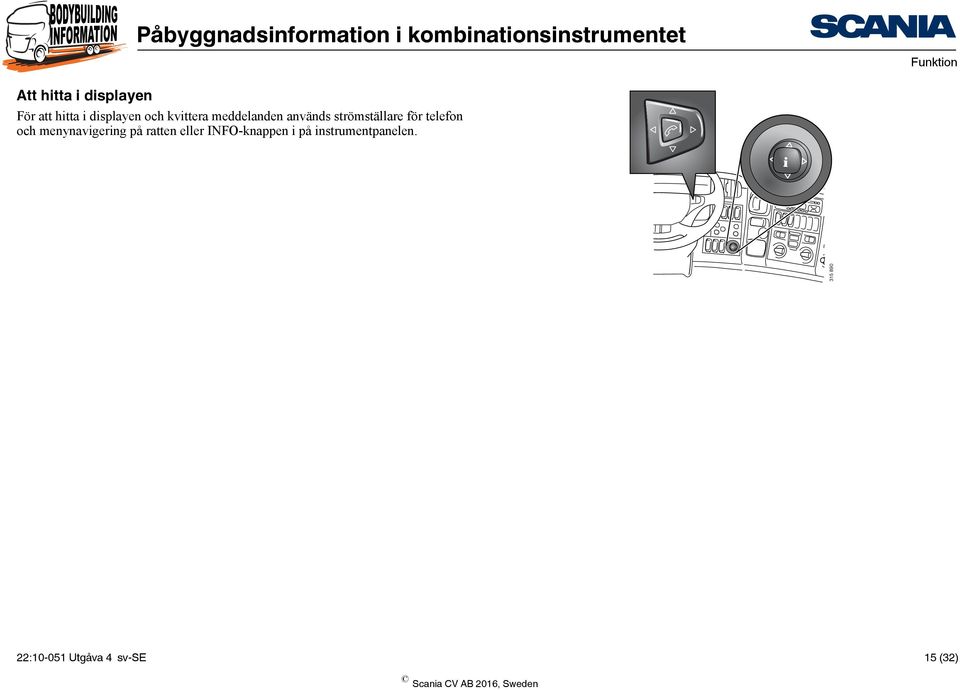 och menynavigering på ratten eller INFO-knappen i på