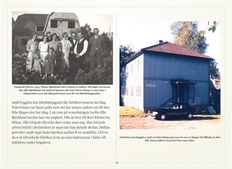 Från början var huset grått men det har senare målats om till den blåa färgen den har idag. I ett rum på ovanvåningen bodde Olle Björklund medan han var ungkarl.
